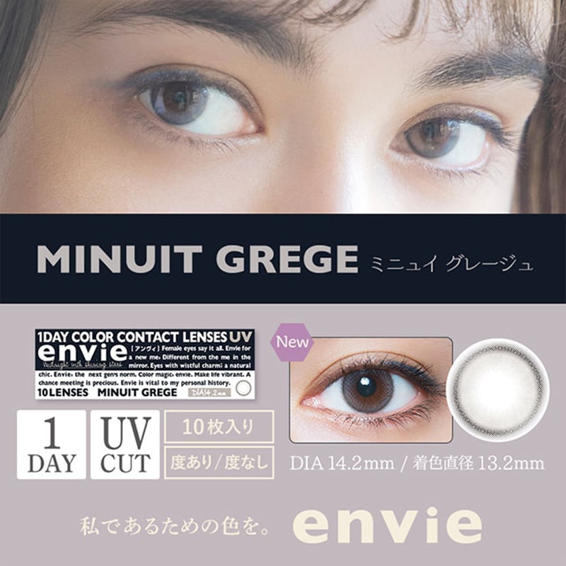 envie Daily Disposable Minuit Grege 14.2 mm Diameter Color Contact Lenses