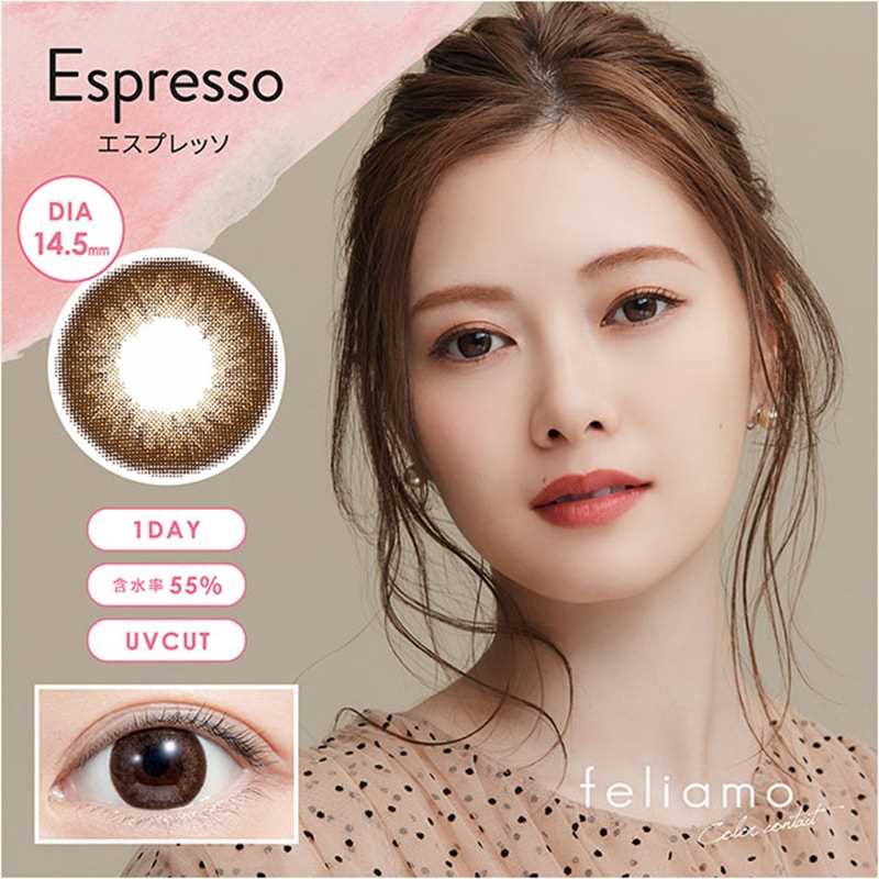 feliamo Espresso 14.5 mm Diameter Daily Disposable Color Contact Lenses Set of 10