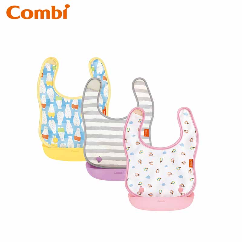 콤비 베이비 라벨 오일 방지 앞치마