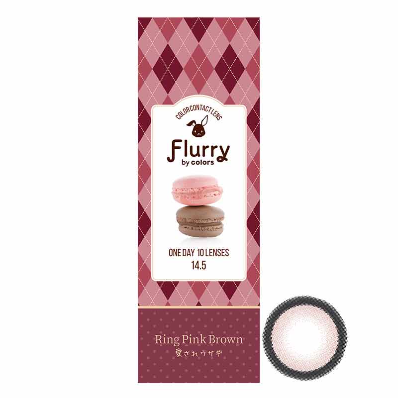 colors Flurry Daily Disposable Beloved Rabbit Ring Pink Brown Color Contact Lenses