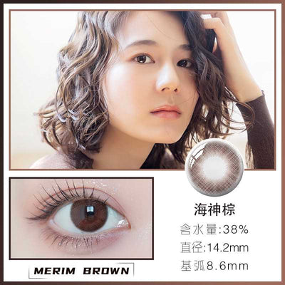 envie Monthly Disposable Merim Brown 14.2 mm Diameter Color Contact Lenses