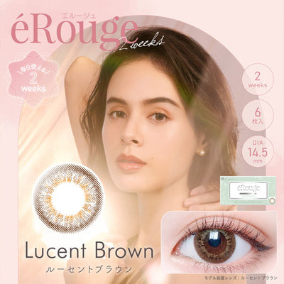 eRouge Lucent Brown 2주간 일회용 컬러 콘택트 렌즈