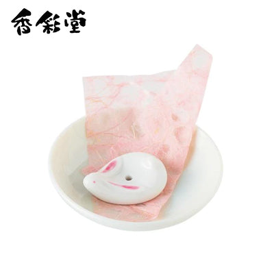 Kosaido Rabbit Incense Holder and Plate