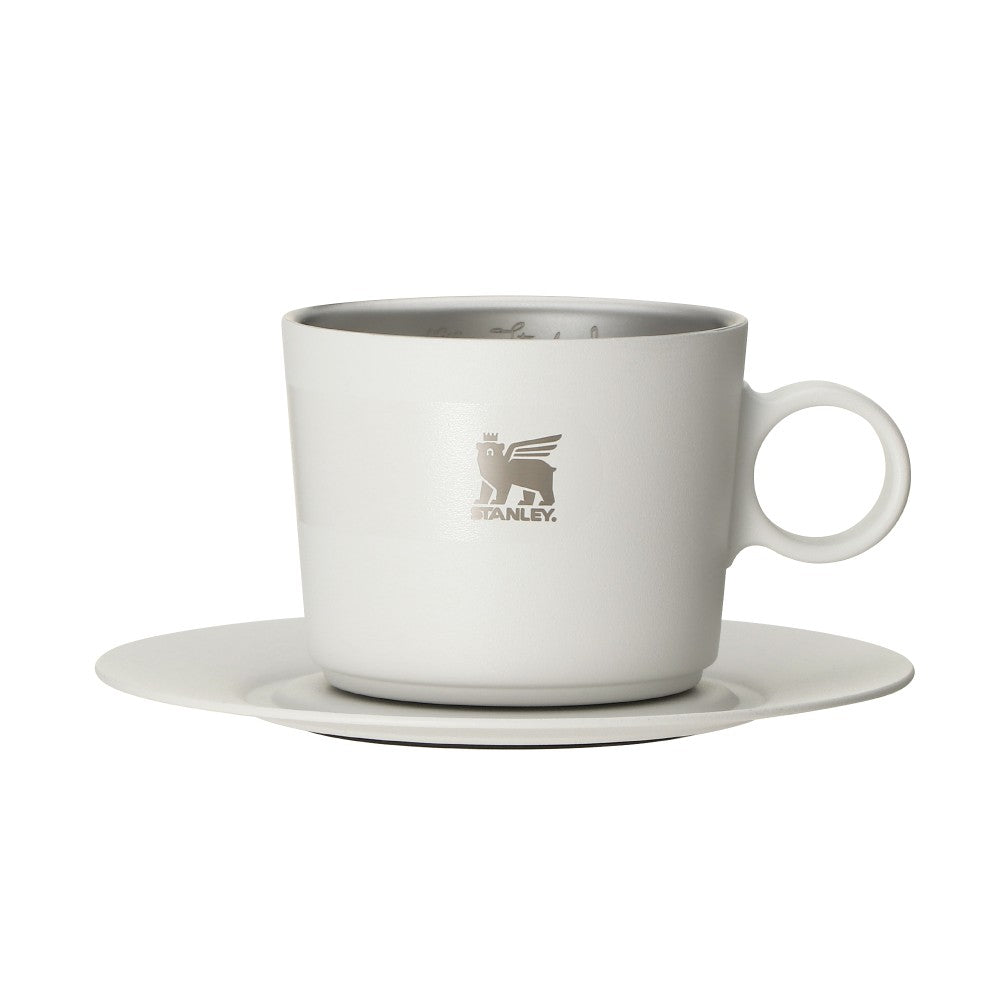 STARBUCKS STANLEY White Stainless Steel Cup and Saucer