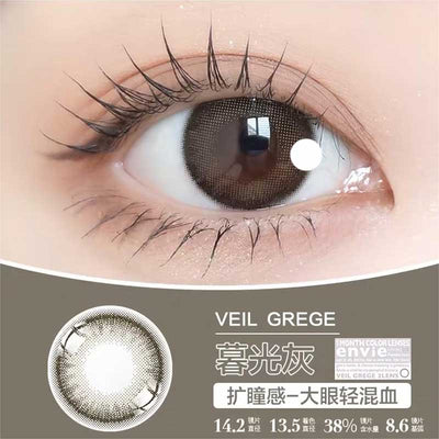 envie Monthly Disposable Veil Grege 14.2 mm Color Contact Lenses