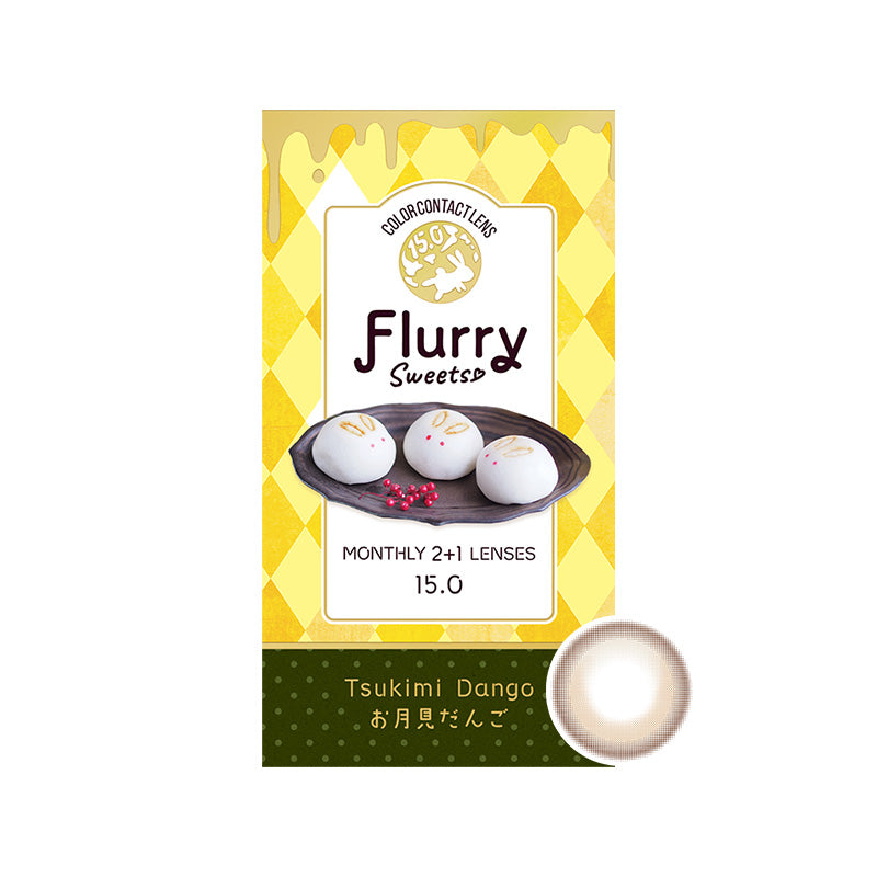 Flurry by Colors Monthly Color Contact Lenses, Tsukimi Dango, 15.0mm