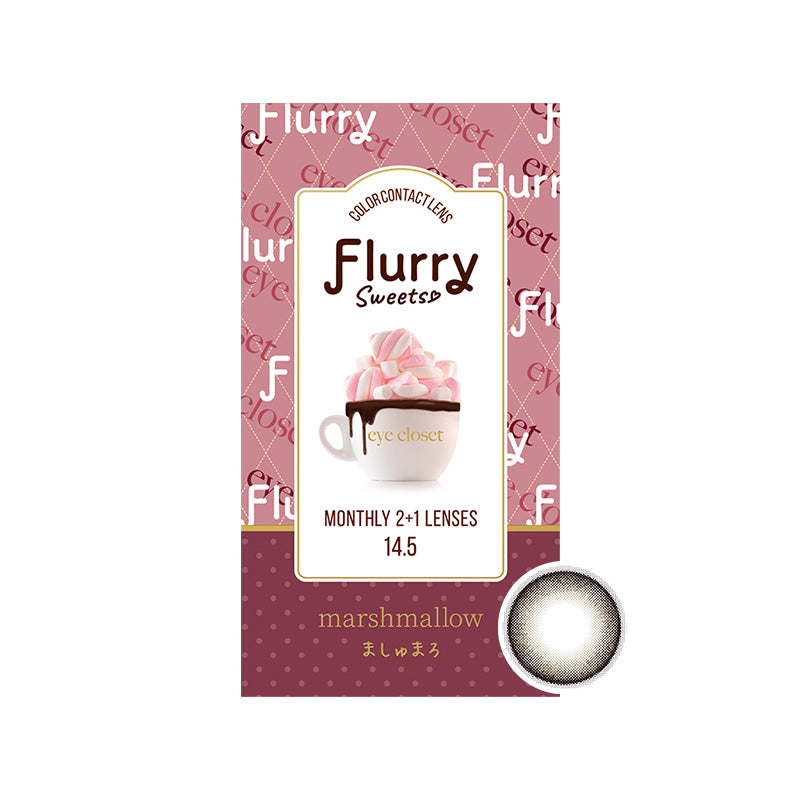 Flurry by Colors Monthly Color Contact Lenses, Marshmallow, 15.0mm