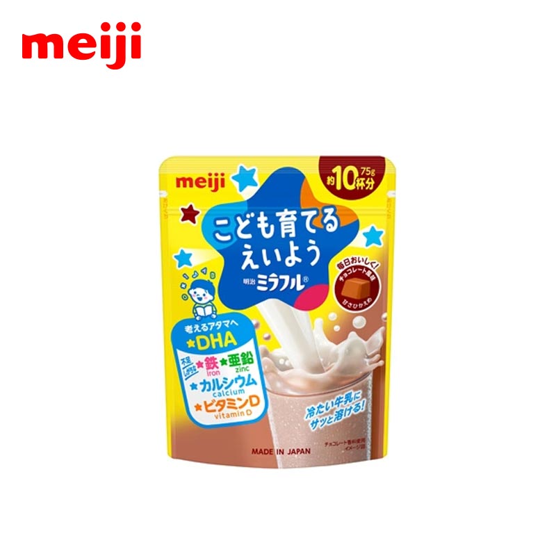 MEIJI 强化巧克力牛奶（DHA、钙、维生素 D、铁和锌）