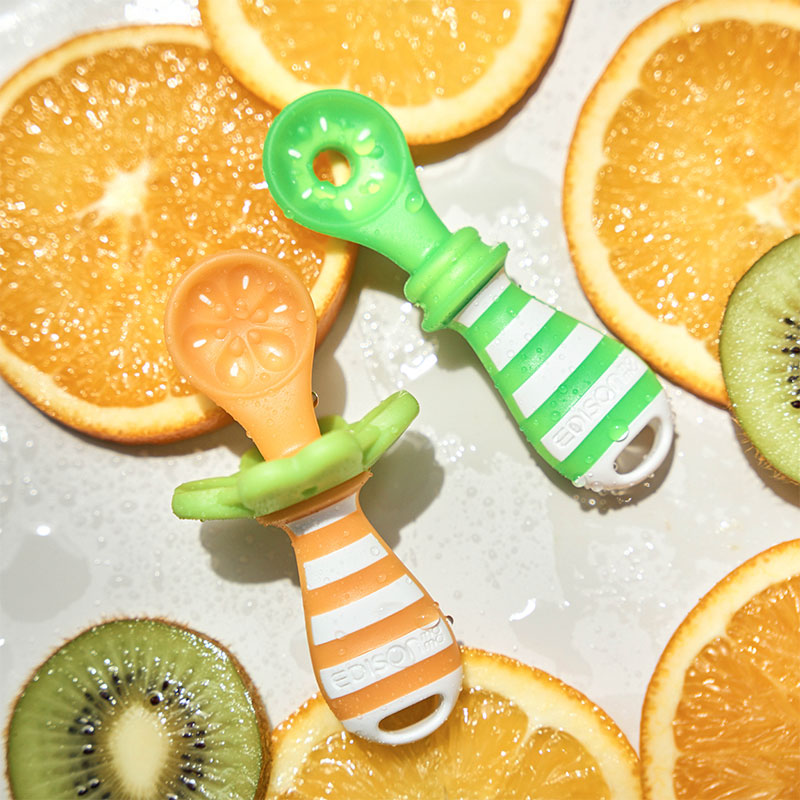 Edison Mama My First Spoon, Orange and Kiwi, Set of 2