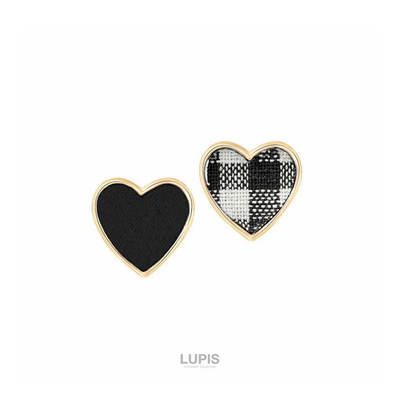 LUPIS Gingham Heart Earrings