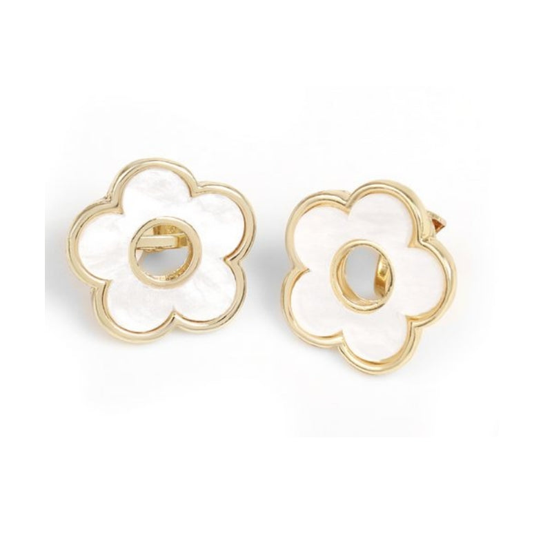LUPIS White Flower Stud Earrings