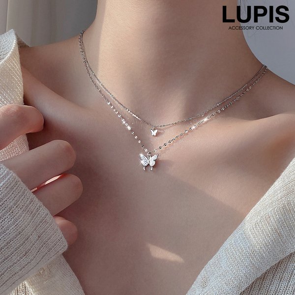 LUPIS 더블 레이어 버터플라이 네크리스