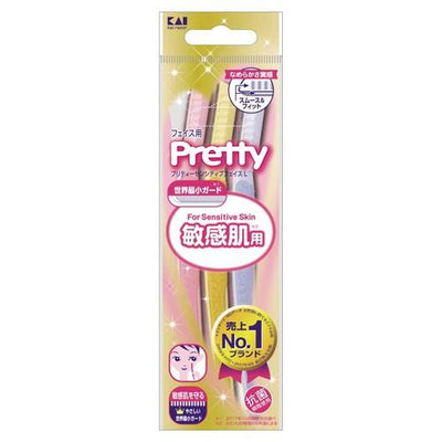 KAI Pretty Face 剃须刀（敏感肌肤适用） (3件套)