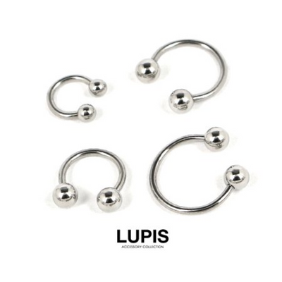 LUPIS 16G 银质圆形杠铃体耳环