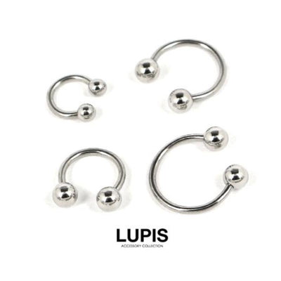 LUPIS 16G 银质圆形杠铃体耳环