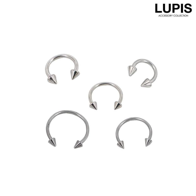 LUPIS 16G Silver Circular Barbell Body Earrings