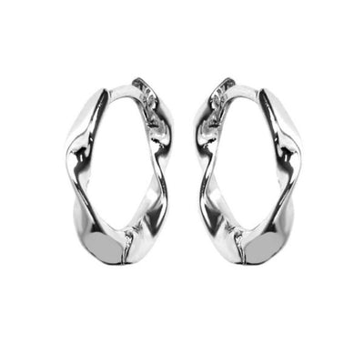 Lupis Twisted Petit Hoop Silver Earrings