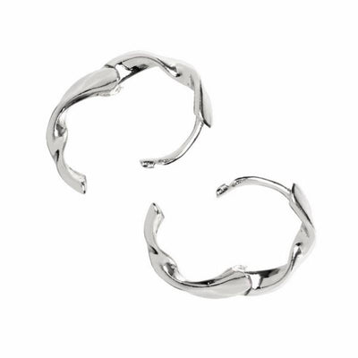 Lupis Twisted Petit Hoop Silver Earrings