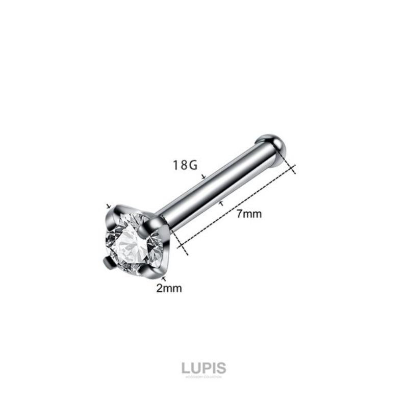 LUPIS 18G Color Stone Straight Nostril Body / Nose Pierce