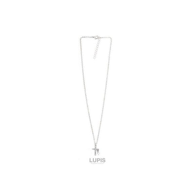 Lupis Double Cross Silver Necklace