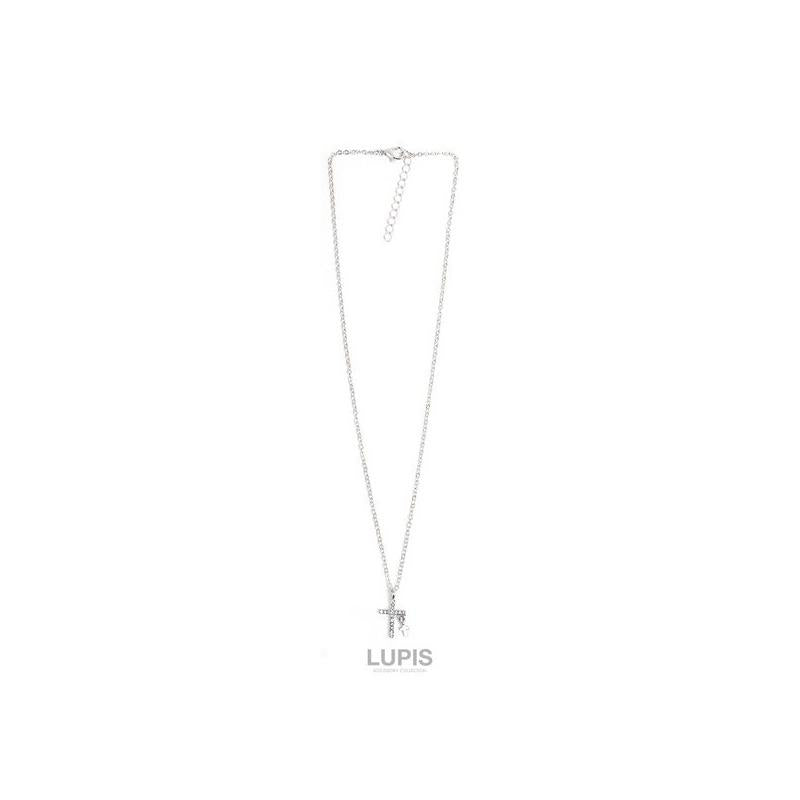 Lupis Double Cross Silver Necklace