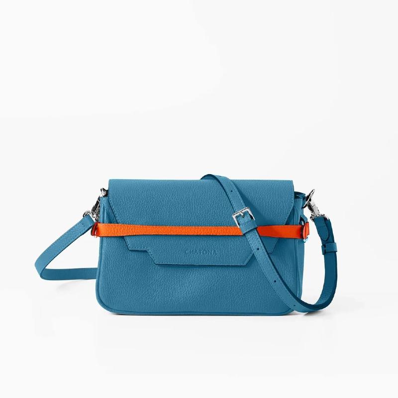 CHATONA In and Out - Mini Leather Bag (Dragee Blue)