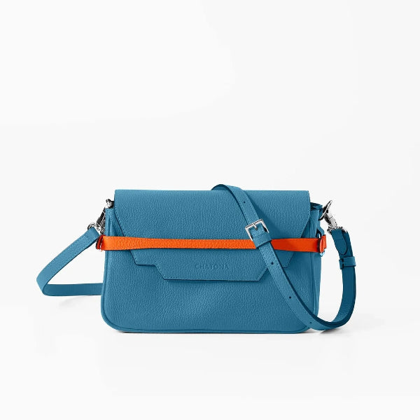CHATONA In and Out - Mini Leather Bag (Dragee Blue)