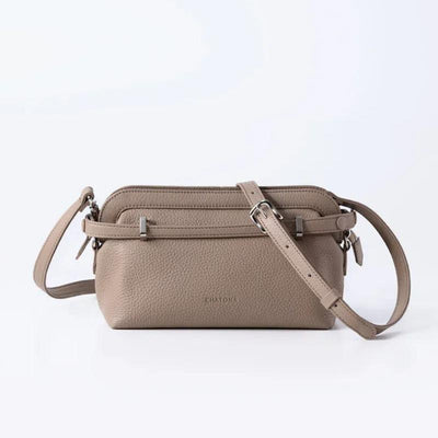 CHATONA More than One - Customizable Mini Leather Bag with Detachable Smart Wallet (Tourterelle Beige)