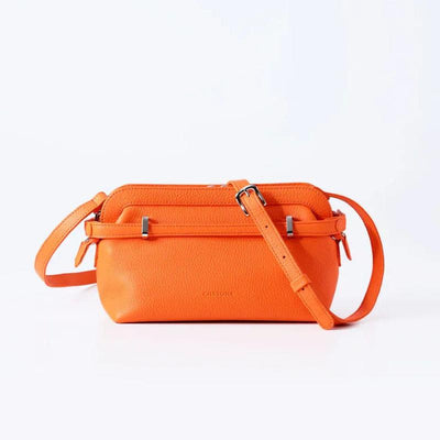 CHATONA More than One - Customizable Mini Leather Bag with Detachable Smart Wallet (Fresh Orange)