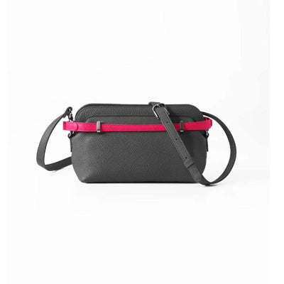 CHATONA More than One - Customizable Mini Leather Bag with Detachable Smart Wallet (Essential Grey)