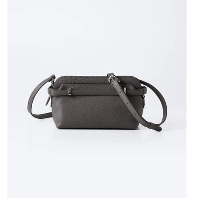CHATONA More than One - Customizable Mini Leather Bag with Detachable Smart Wallet (Essential Grey)