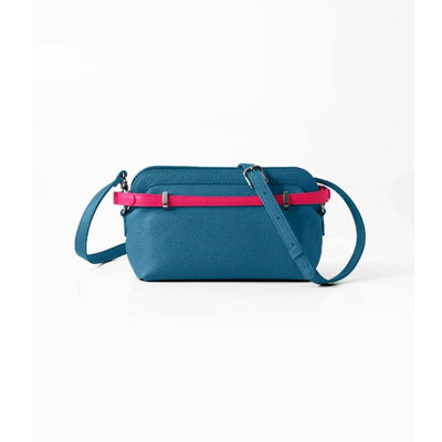 CHATONA More than One - Customizable Mini Leather Bag with Detachable Smart Wallet (Dragee Blue)