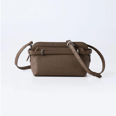 CHATONA More than One - Customizable Mini Leather Bag with Detachable Smart Wallet (Etoupe Brown)