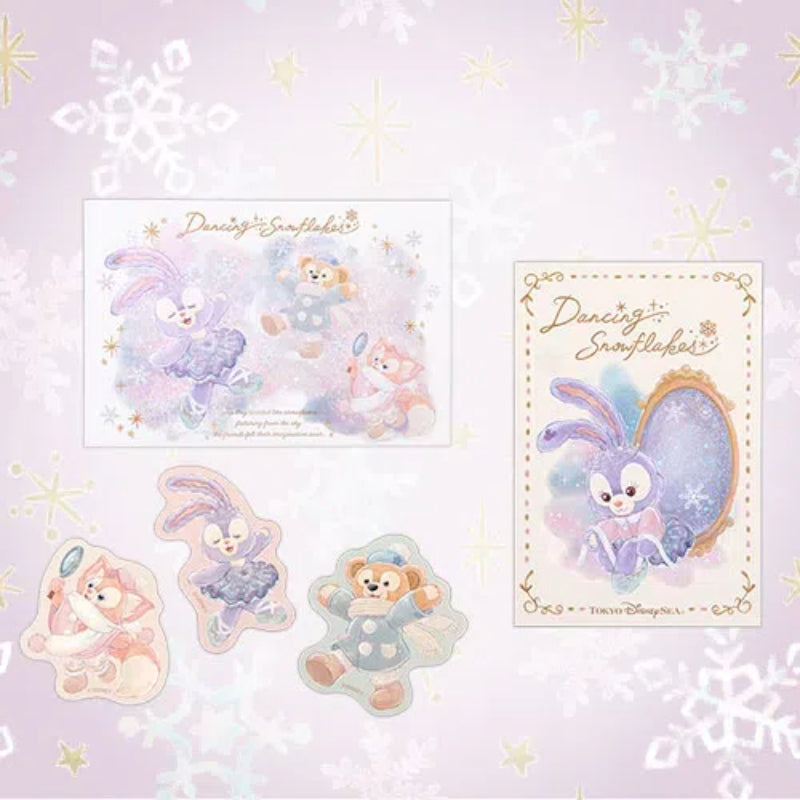 Disney Duffy & Friends Dancing Snowflakes Postcards & Stickers