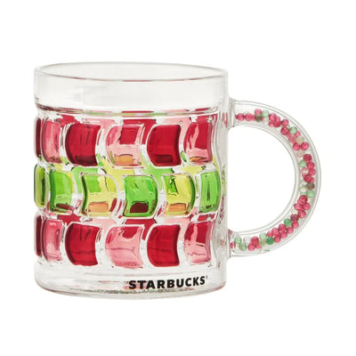 STARBUCKS Holiday 2024 Bead Handle Heat Resistant Glass Mug