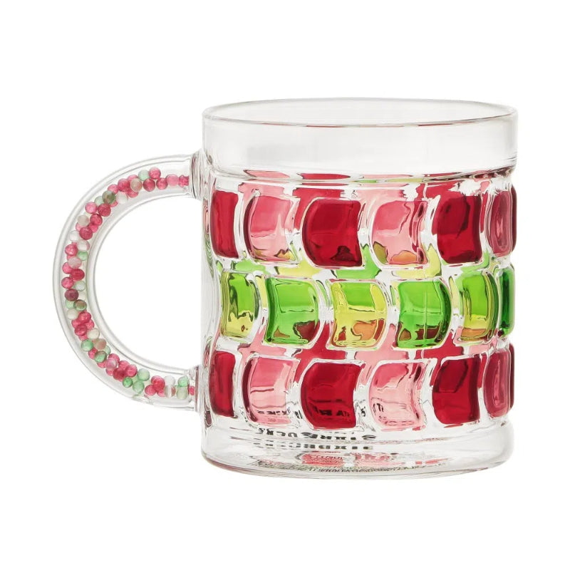 STARBUCKS Holiday 2024 Bead Handle Heat Resistant Glass Mug