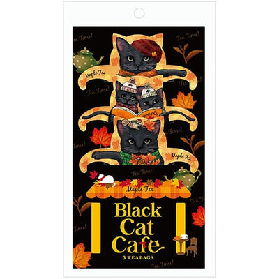 Tea Boutique Black Cat Cafe Maple Vanilla Black Tea and Apple Pieces 3 Bags 6g Taste Period 2 Years