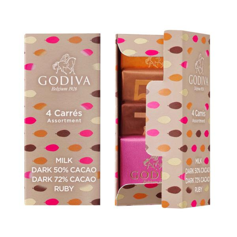 Godiva 4 Carrés Assortment Chocolate