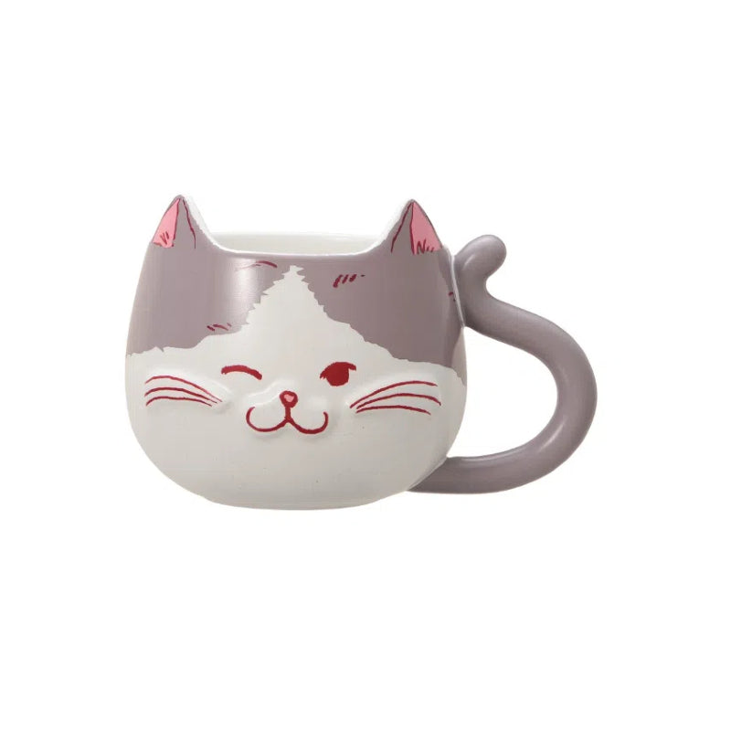 Starbucks 2025 Valentine's Day Limited Cat Face Mug Grey 355ml