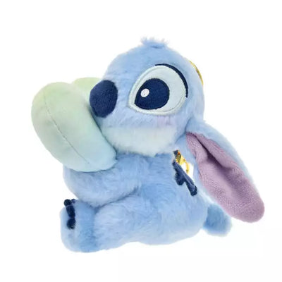 Disney Stitch and Angel Gradient Color Smily Heart Cushion Plush Keychain