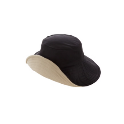 NEEDS UVCUT Double-sided Foldable Sun Hat (Black and Beige)