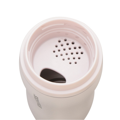Starbucks Pink Beige Carved Stainless Pink Glass Bottle