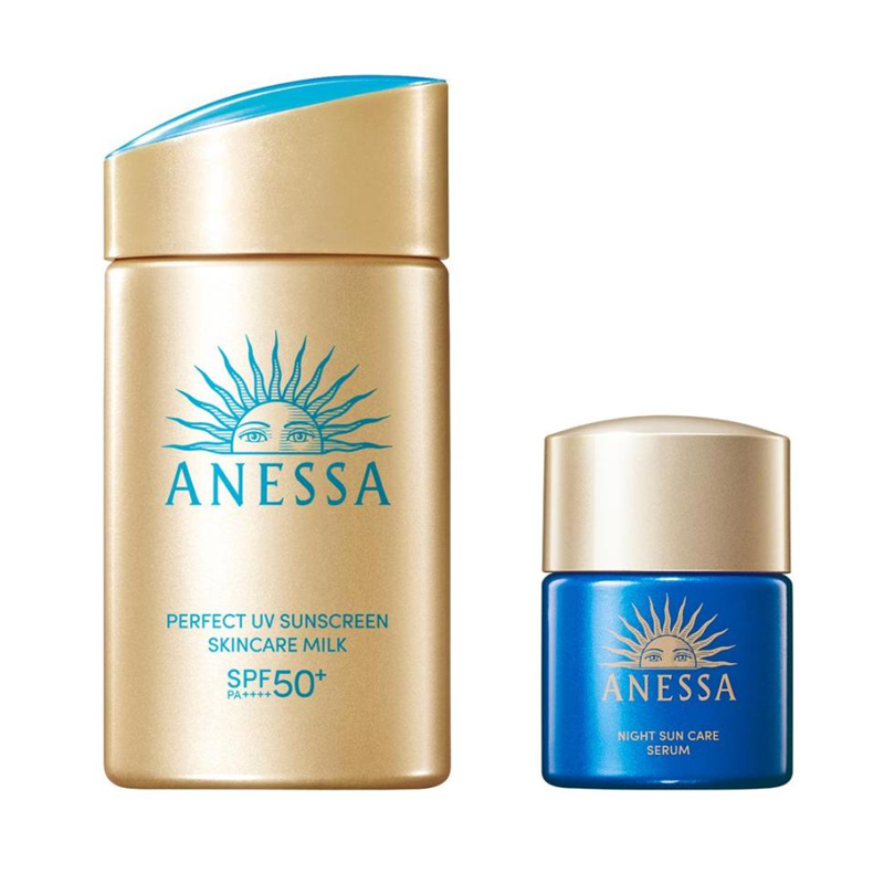 ANESSA Perfect UV Skincare Milk Trial Set (Perfect UV Sunscreen Skincare Milk + Night Sun Care Serum)
