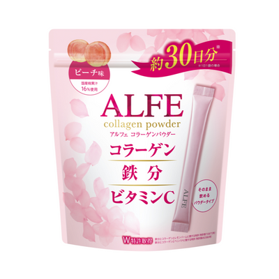 ALFE Collagen, Iron, and Vitamin C Powder (Peach Flavor)