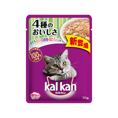 KAL KAN 4-Variety Cat Food Jelly (Tuna, Sea Bream, Whitefish, Scallop Broth)