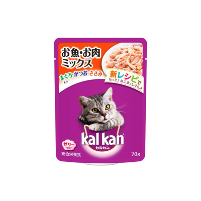 KAL KAN Fish and Meat Mix Cat Food (Tuna, Bonito, and Chicken) 70 g