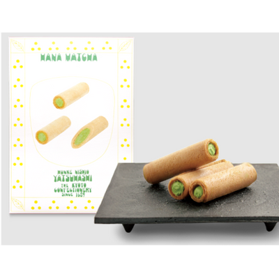Honke Yatsuhashi Nishio Co., Ltd. Hana Matcha Cream Roll Wafer Cookies