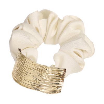 LUPIS Ivory Scrunchie with Metal Plate
