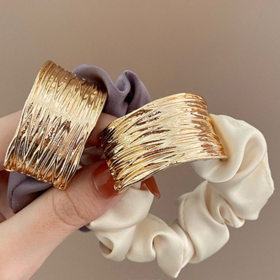 LUPIS Ivory Scrunchie with Metal Plate