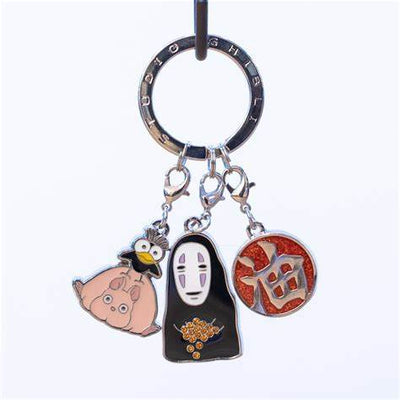 Hayao Miyazaki Spirited Away Series No-Face Metal Keychain Pendant